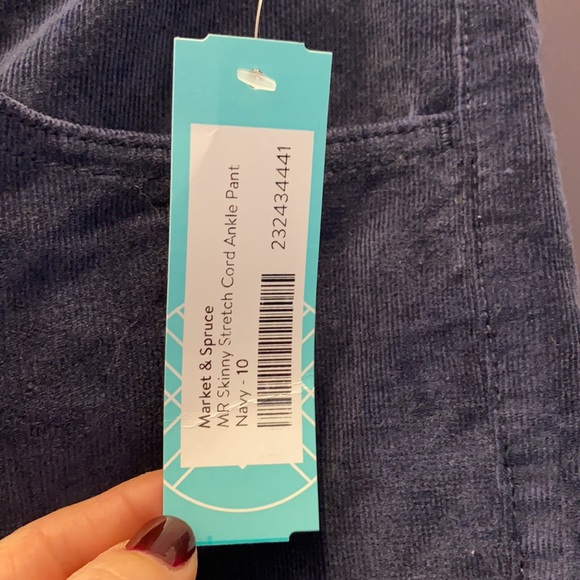 Market & spruce navy cord ankle pant - Picture 2 of 7